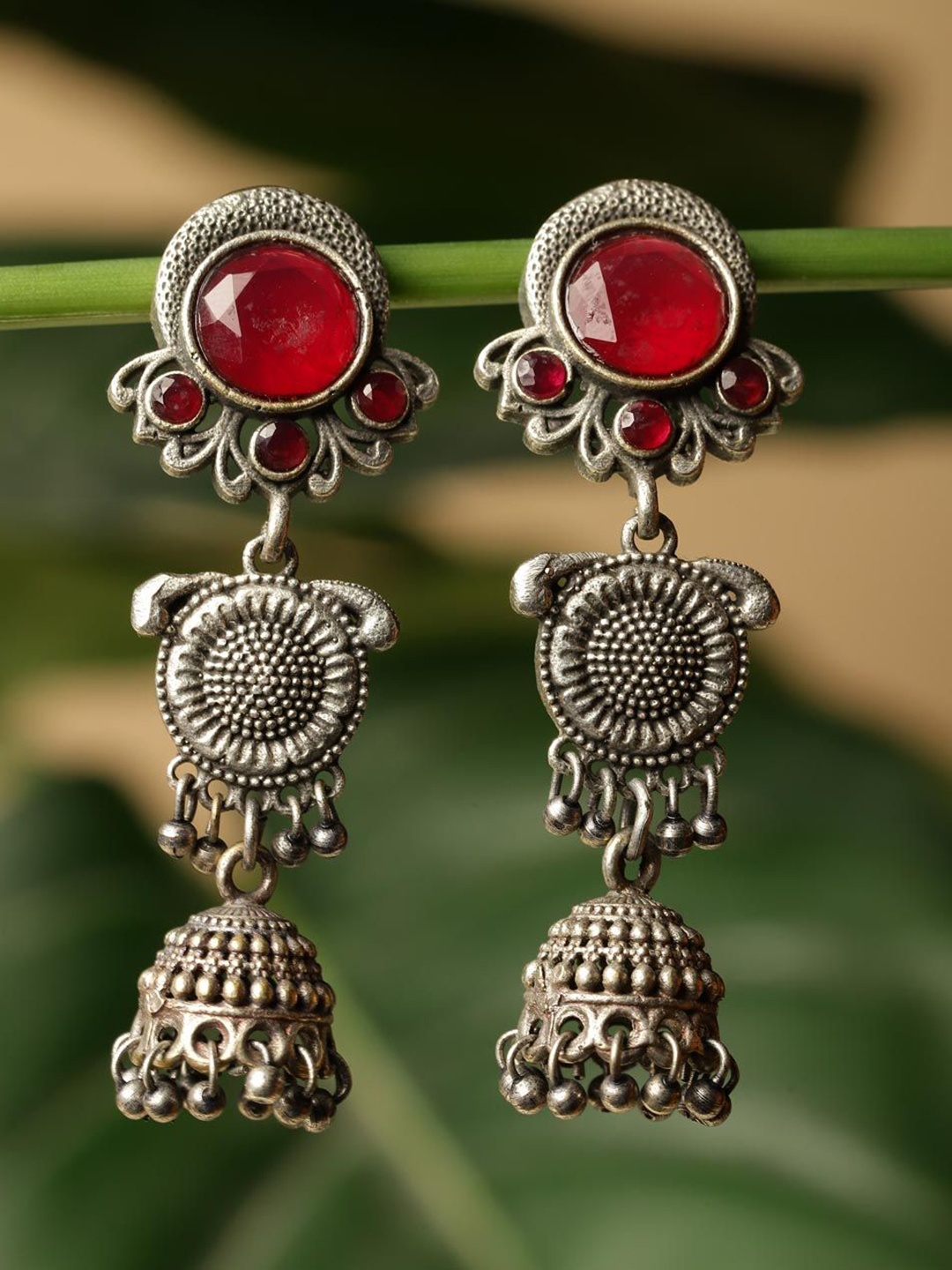 

Fabindia Oxidized Contemporary Jhumkas, Silver