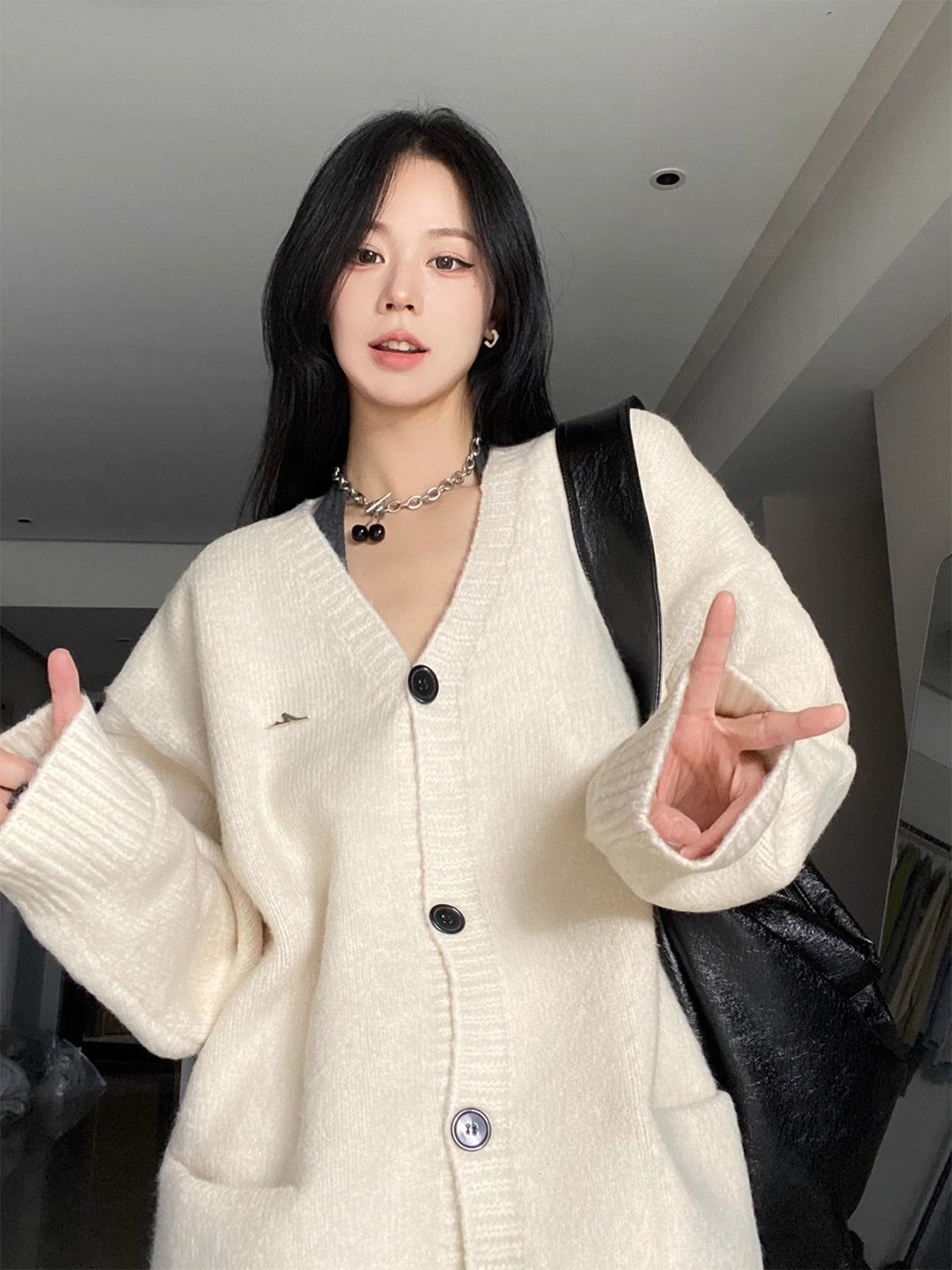 

StyleCast Women Longline Cardigan, Off white