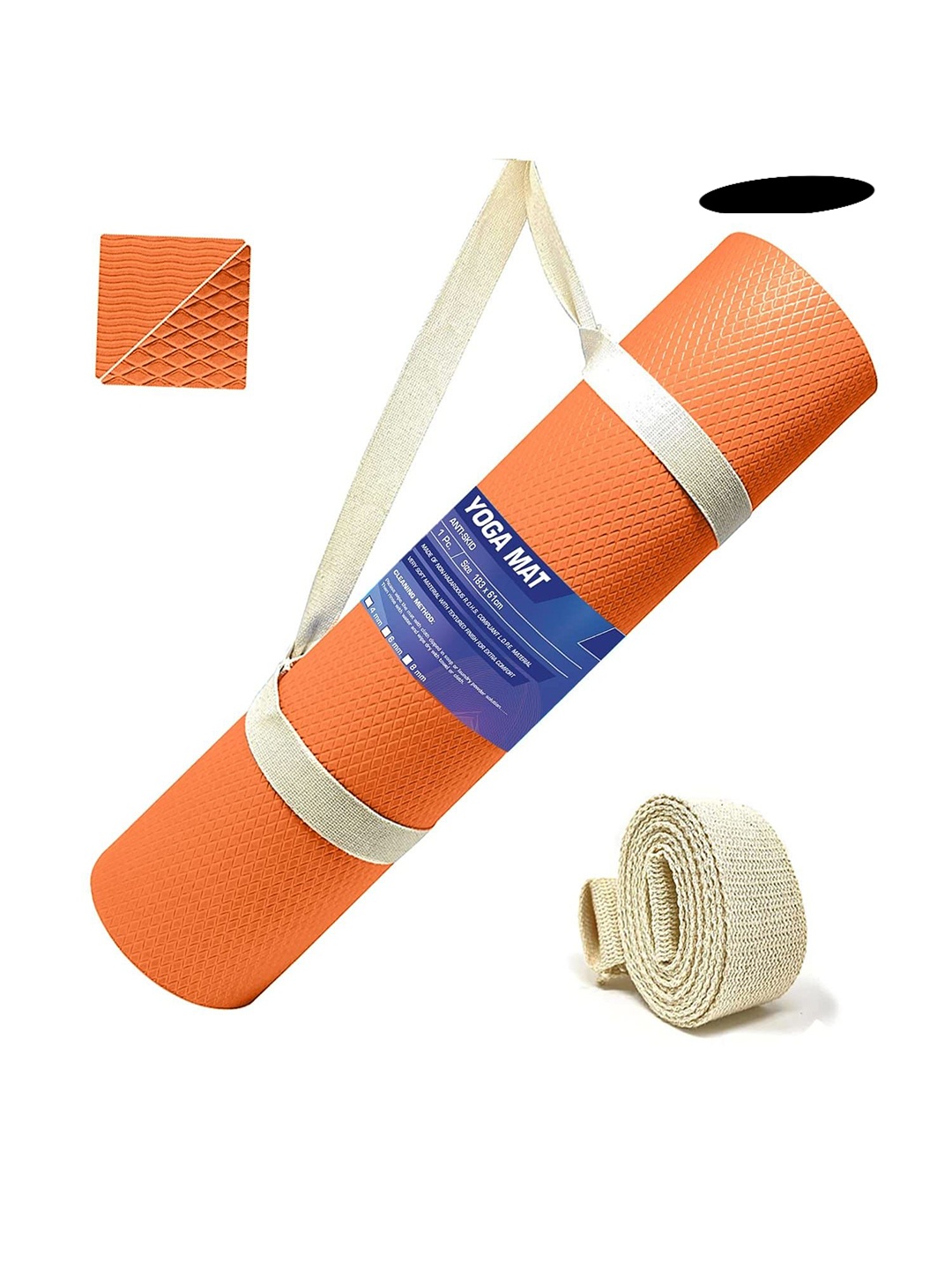 

STRAUSS Orange Anti-Skid Rectangular Yoga Mats