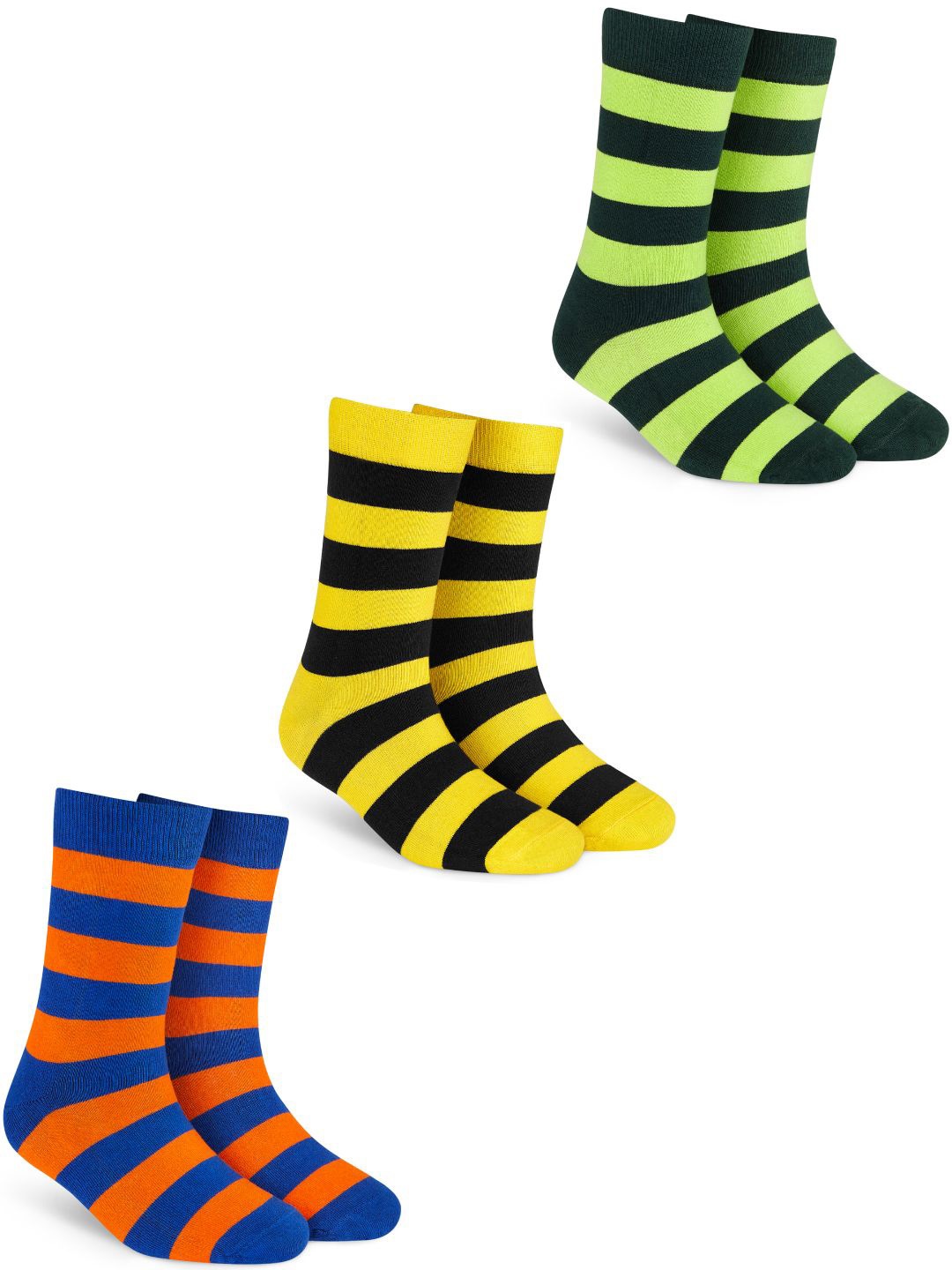 

Dynamocks Pack Of 3 Striped Calf Length Socks, Blue