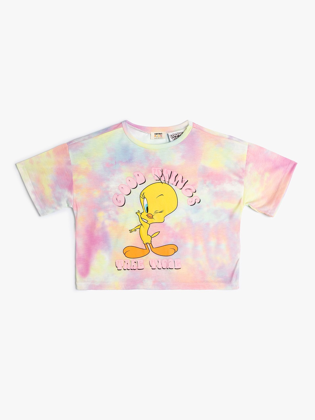 

Koton Girls Graphic Printed Round Neck T-Shirt, Pink