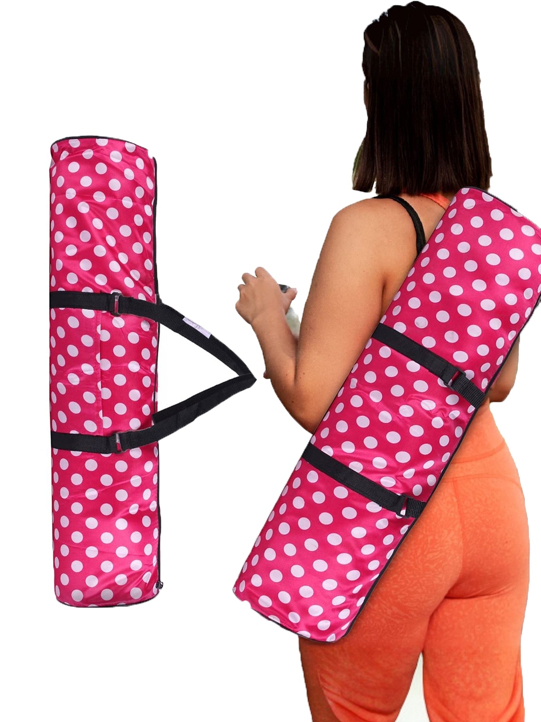 

STRAUSS Unisex Printed Yoga Mat With Shoulder Strap Sports Duffel Bag, Pink