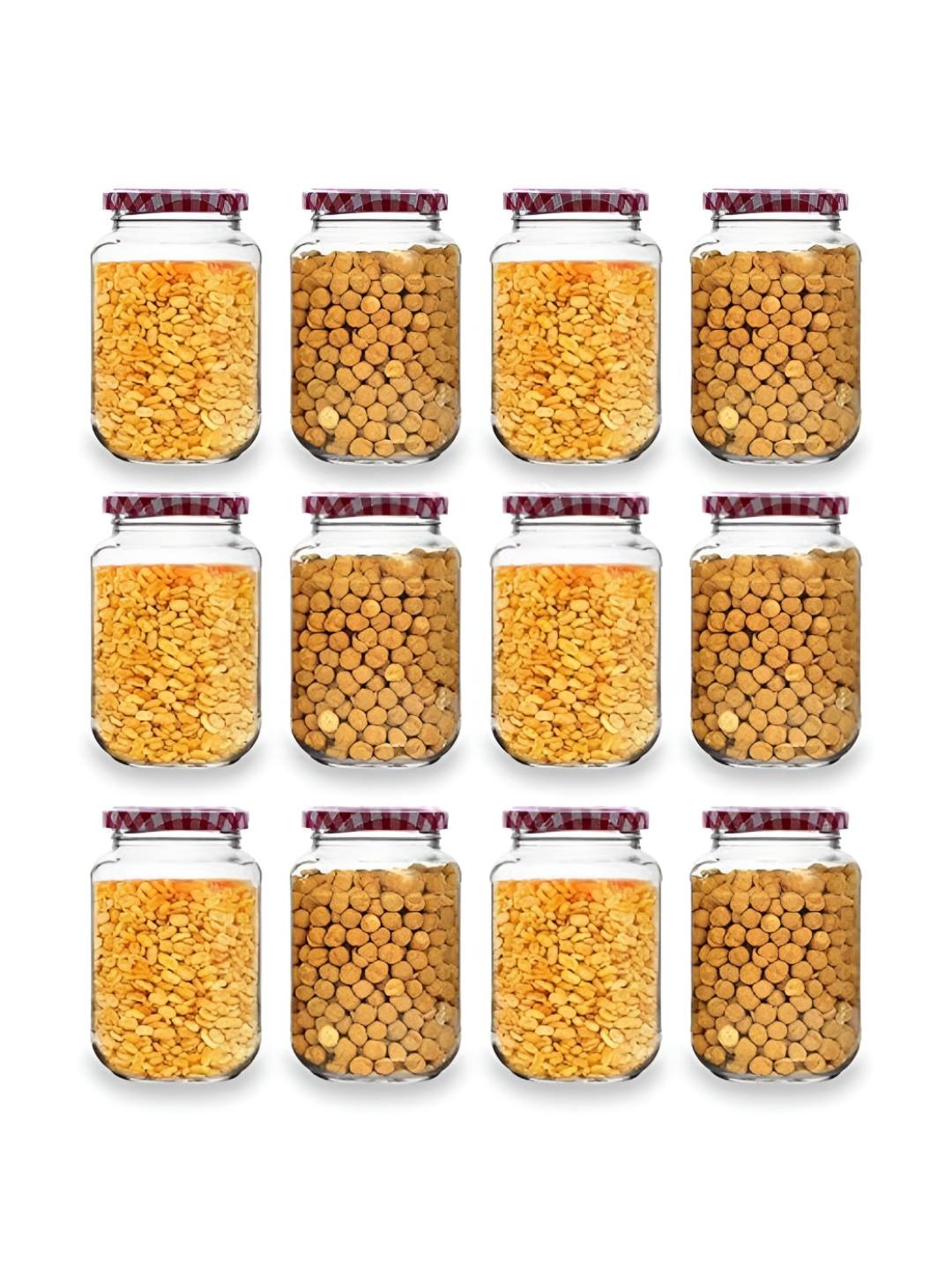 

CROCO JAR Transparent 12 Pieces Piramal Storage Glass Food Containers 1L each