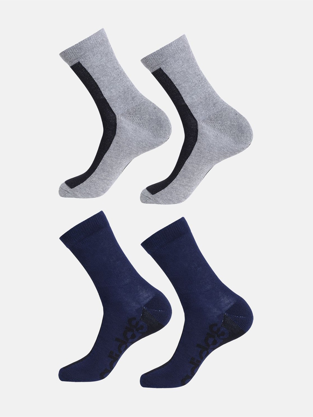 

ADIDAS Men Pack Of 4 Patterned Calf Length Socks, Grey