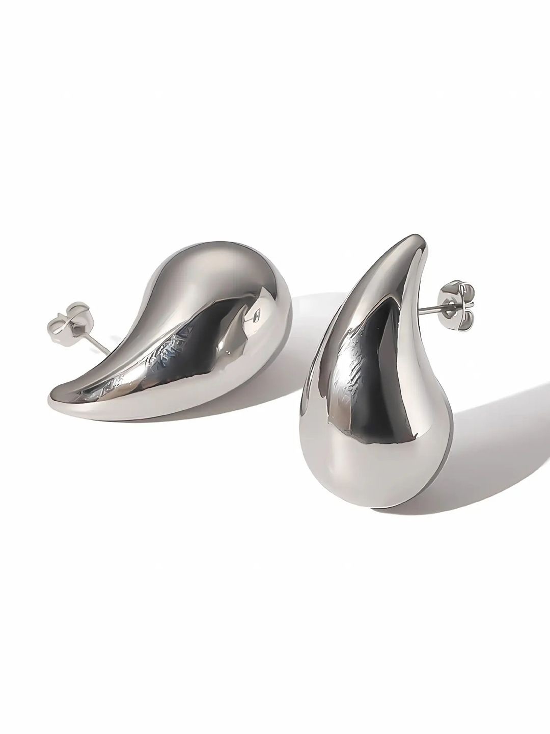 

KRENOZ Tear Drop Shape Studs, Silver