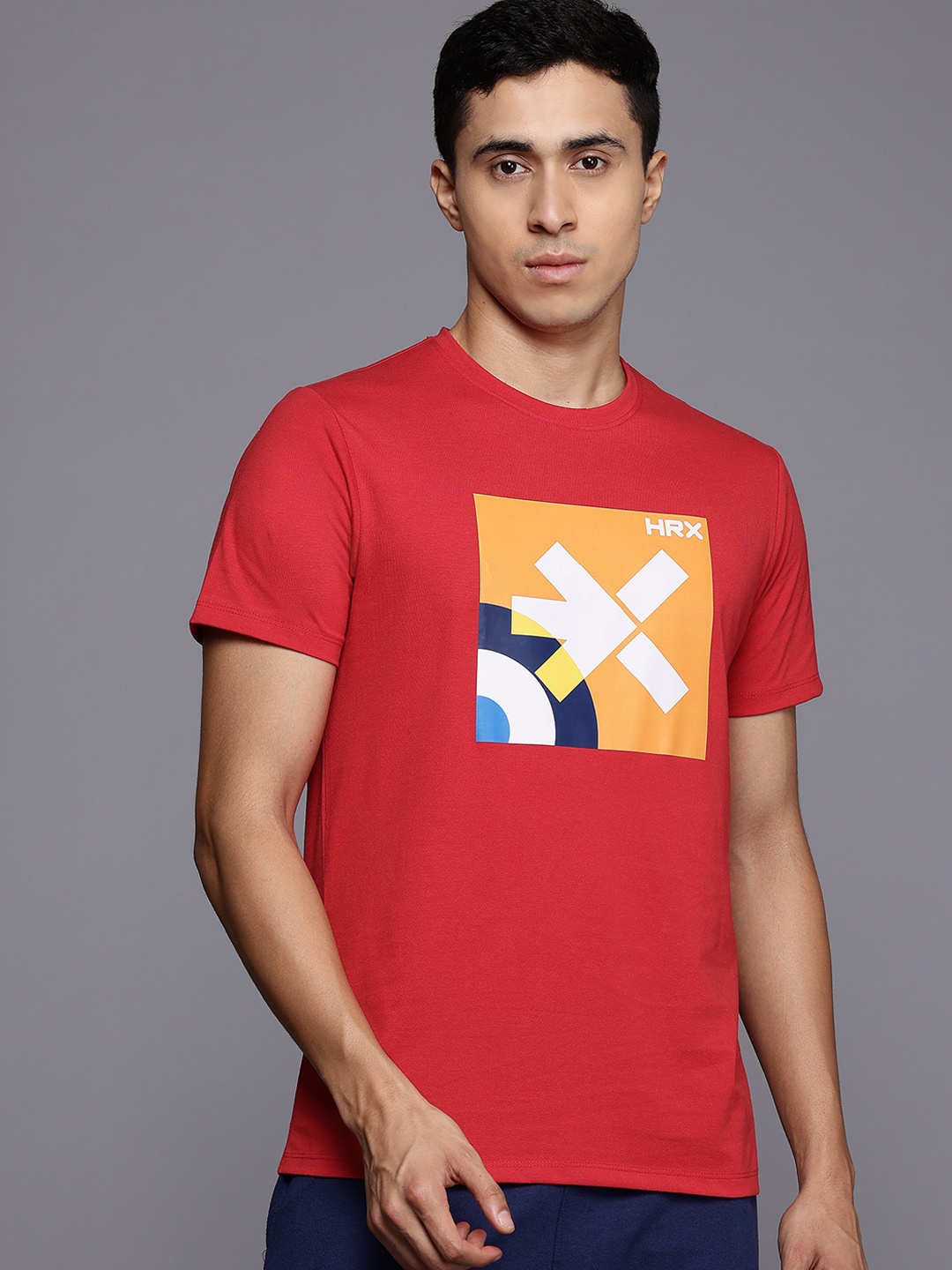 

HRX by Hrithik Roshan Brand Logo Print T-shirt, Red