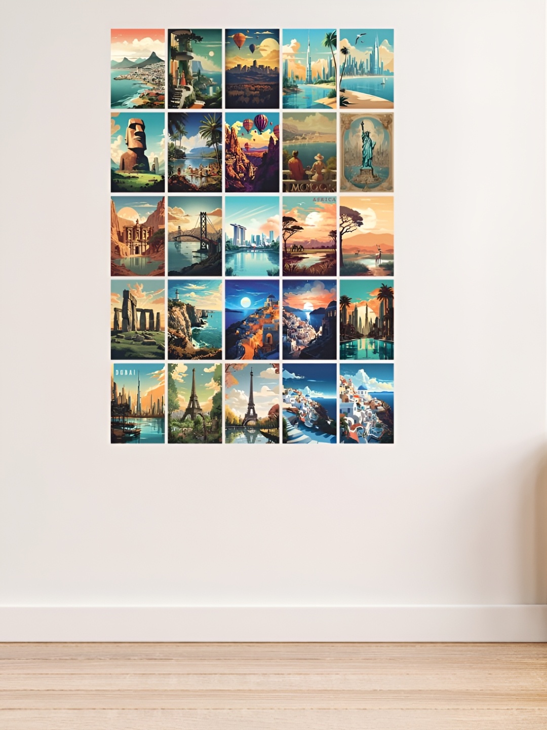 

CVANU Multicoloured 25 Pieces Paper Wall Art, Multi