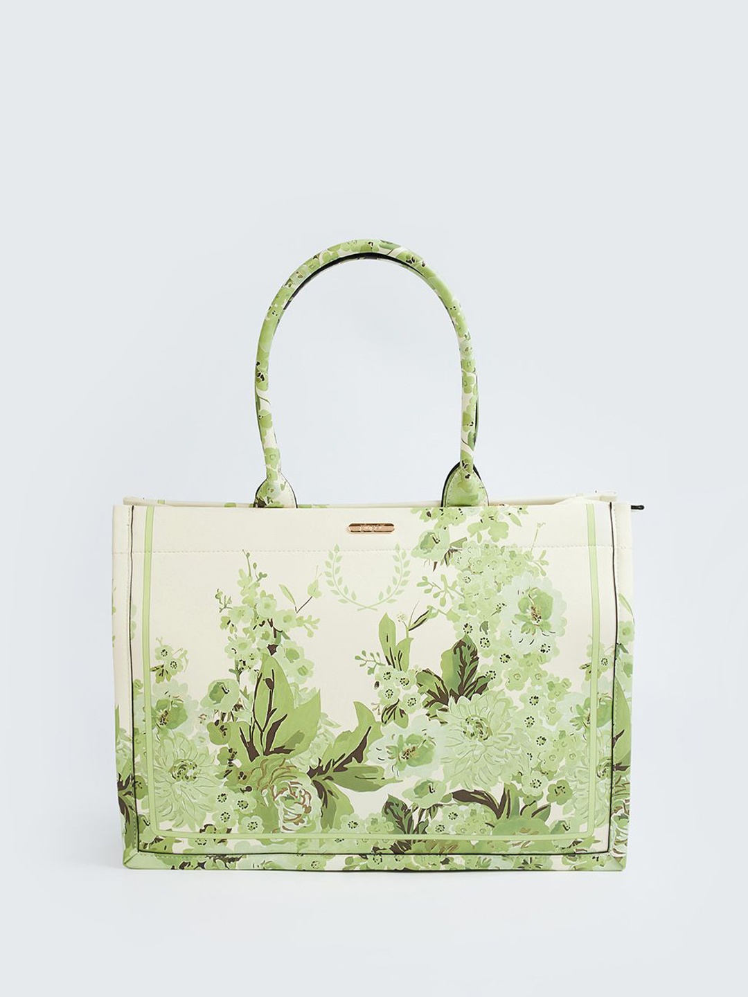 

Ginger by Lifestyle Floral PU Oversized Swagger Shoulder Bag, Green