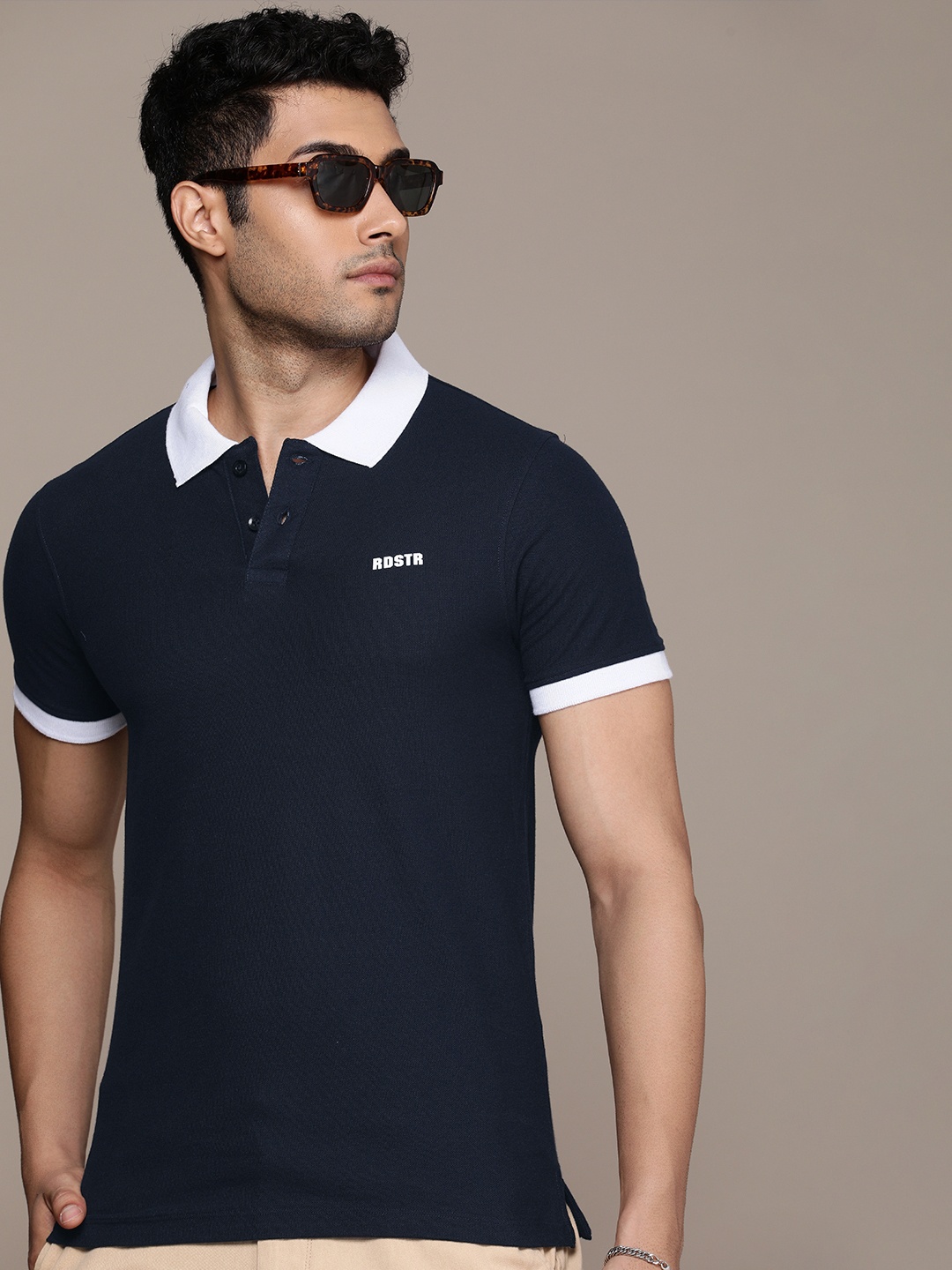 

The Roadster Life Co. Polo Collar T-shirt, Navy blue