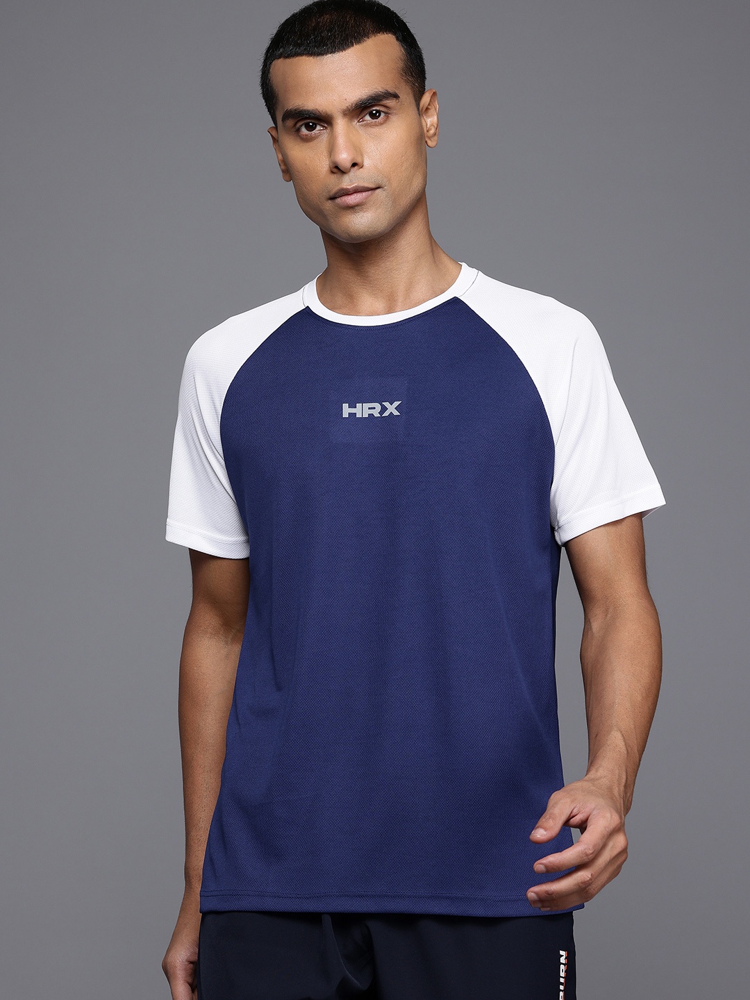 

HRX by Hrithik Roshan Raglan Sleeve Runnning T-shirt, Navy blue