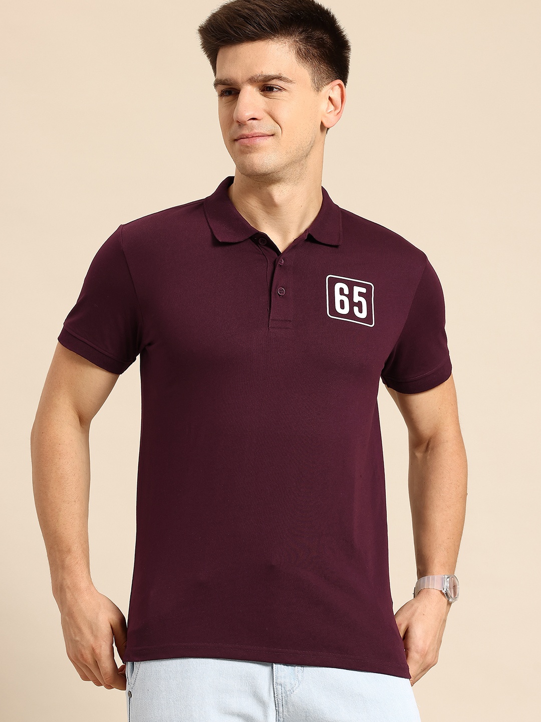 

United Colors of Benetton Polo Collar T-shirt, Burgundy
