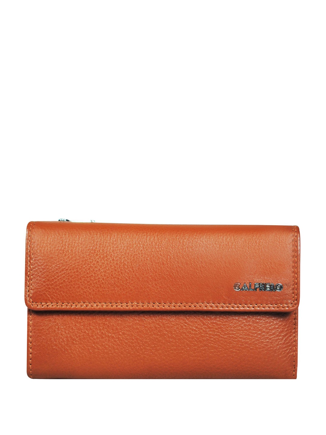 

CALFNERO Women Leather Two Fold Wallet, Brown