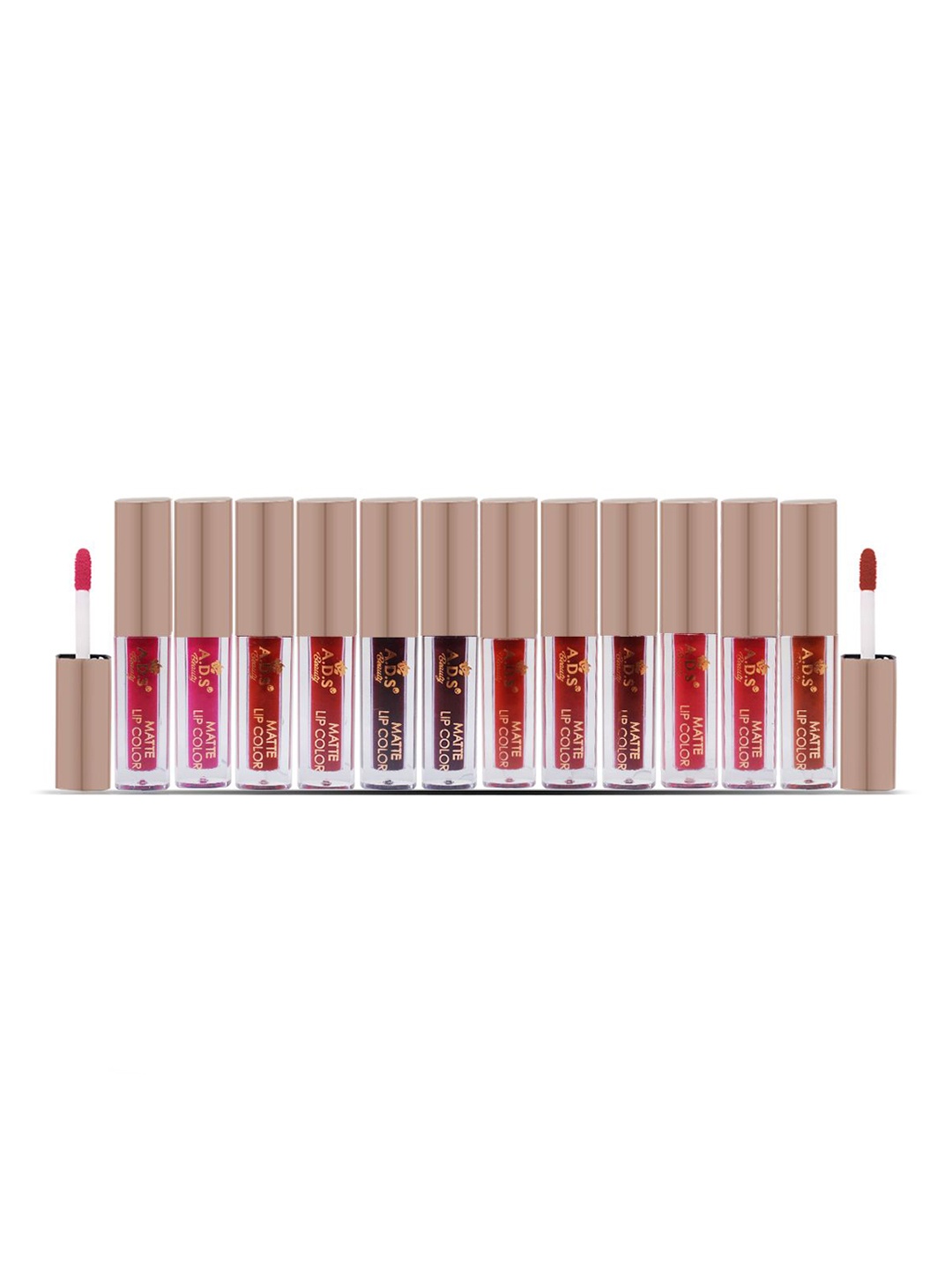 

A.D.S Beauty Set Of 12 Neud Liquid Matte Lipstick - 4.5 ml Each, Pink