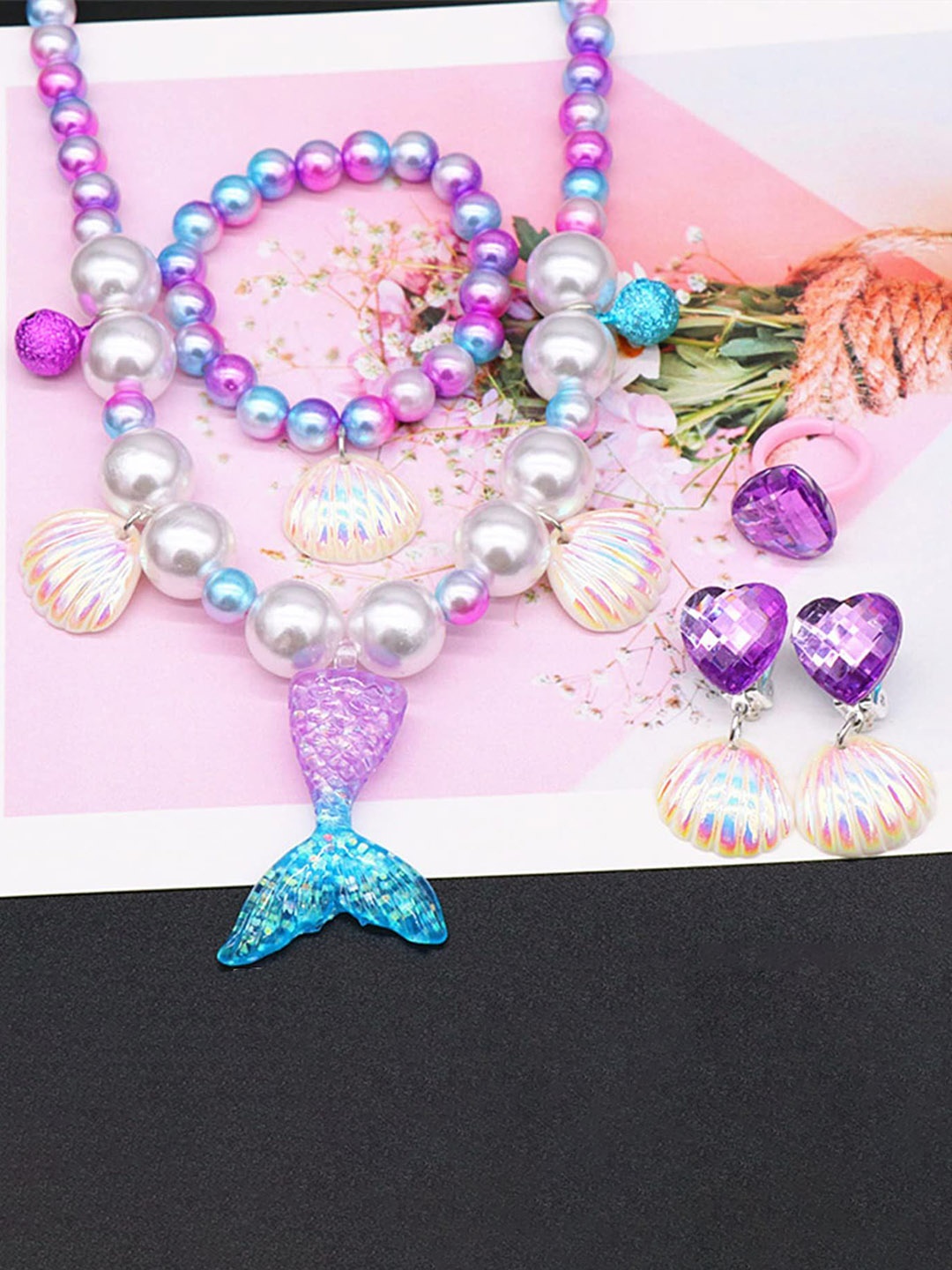 

SYGA Girls Beaded Jewellery Set, Purple