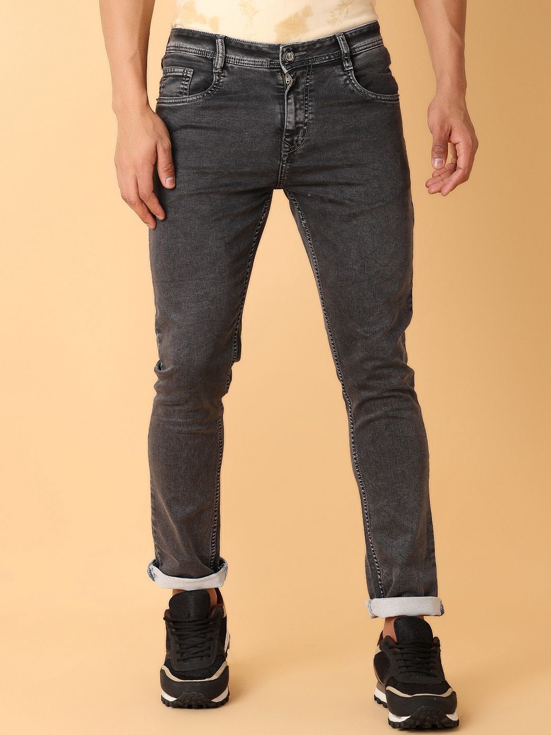 

V-Mart Men Mid-Rise Slim Fit Clean Look Jeans, Grey