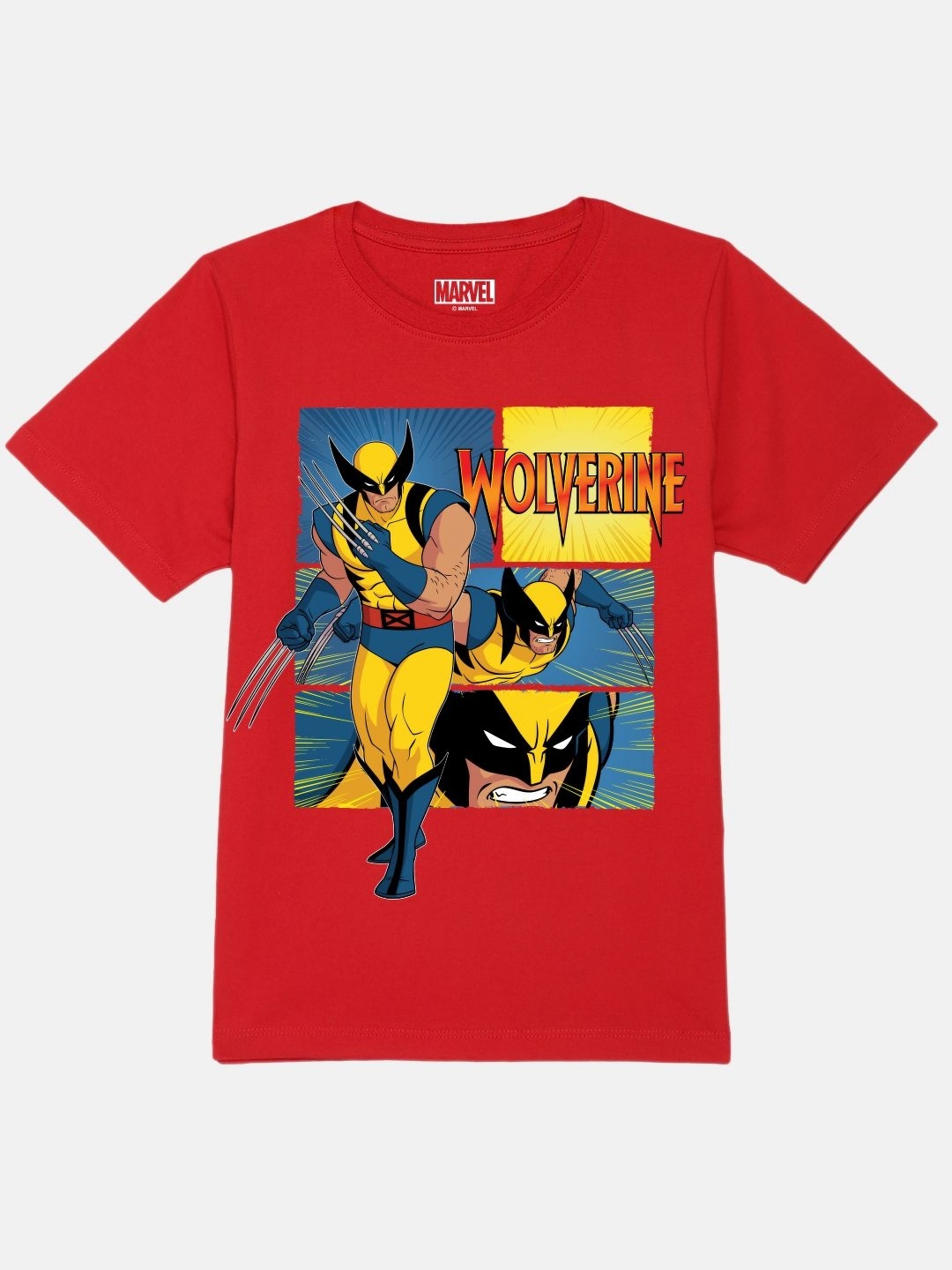 

YK Marvel Boys Graphic Printed Round Neck Pure Cotton T-Shirt, Red