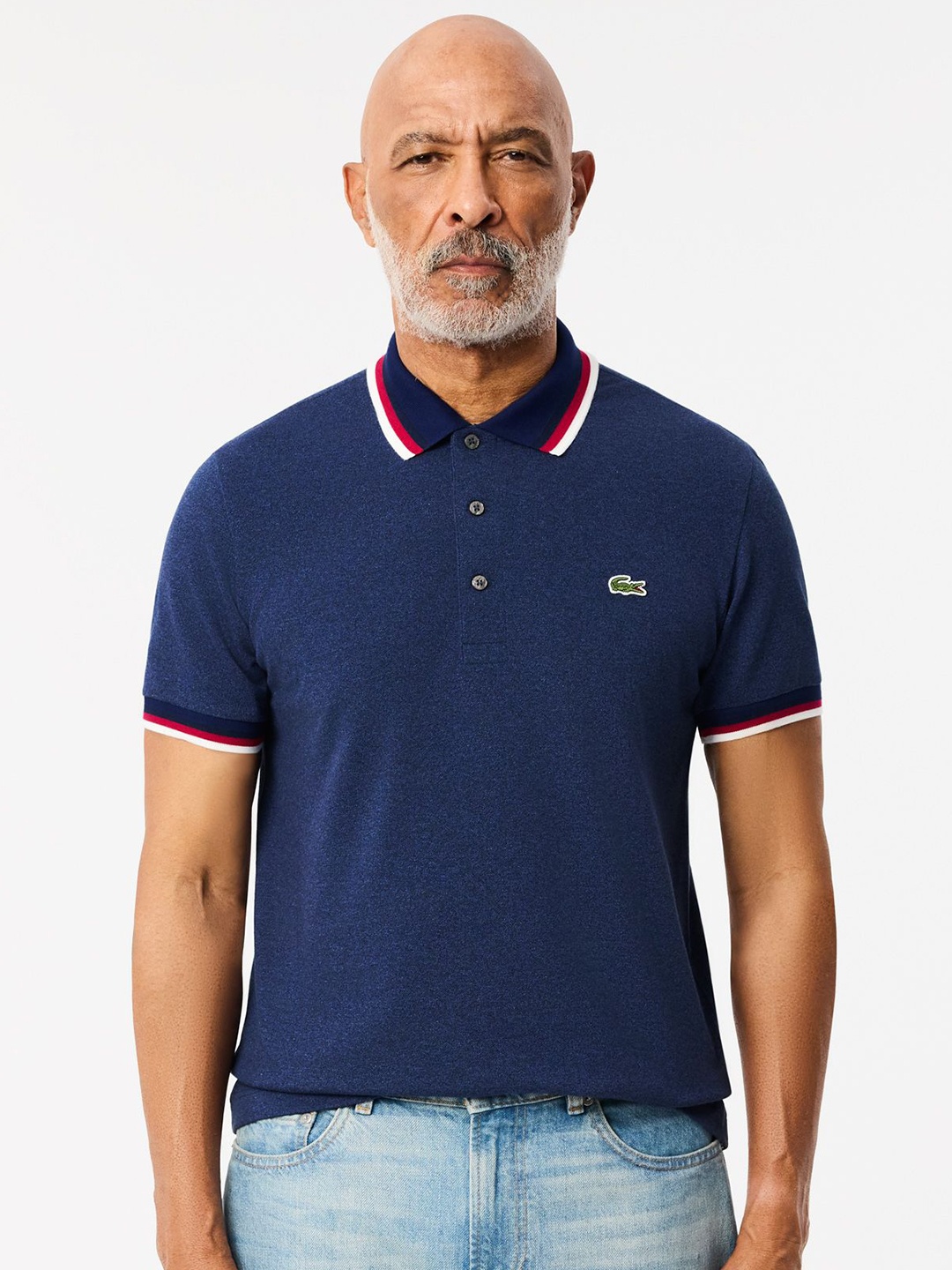 

Lacoste Men Polo Collar Applique T-shirt, Blue