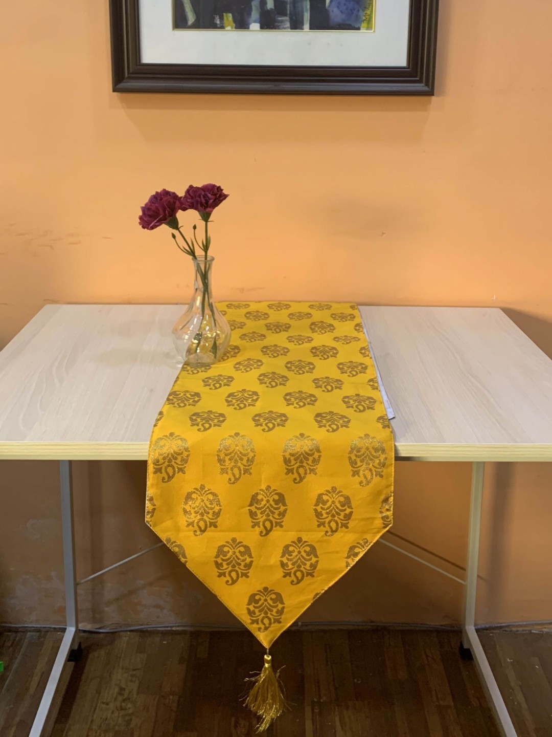 

Pink Parrot Yellow Printed Table Runner