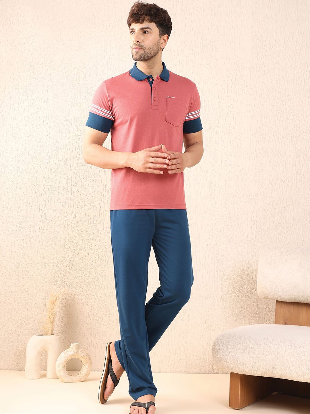 

Sweet Dreams Men Night suit, Pink