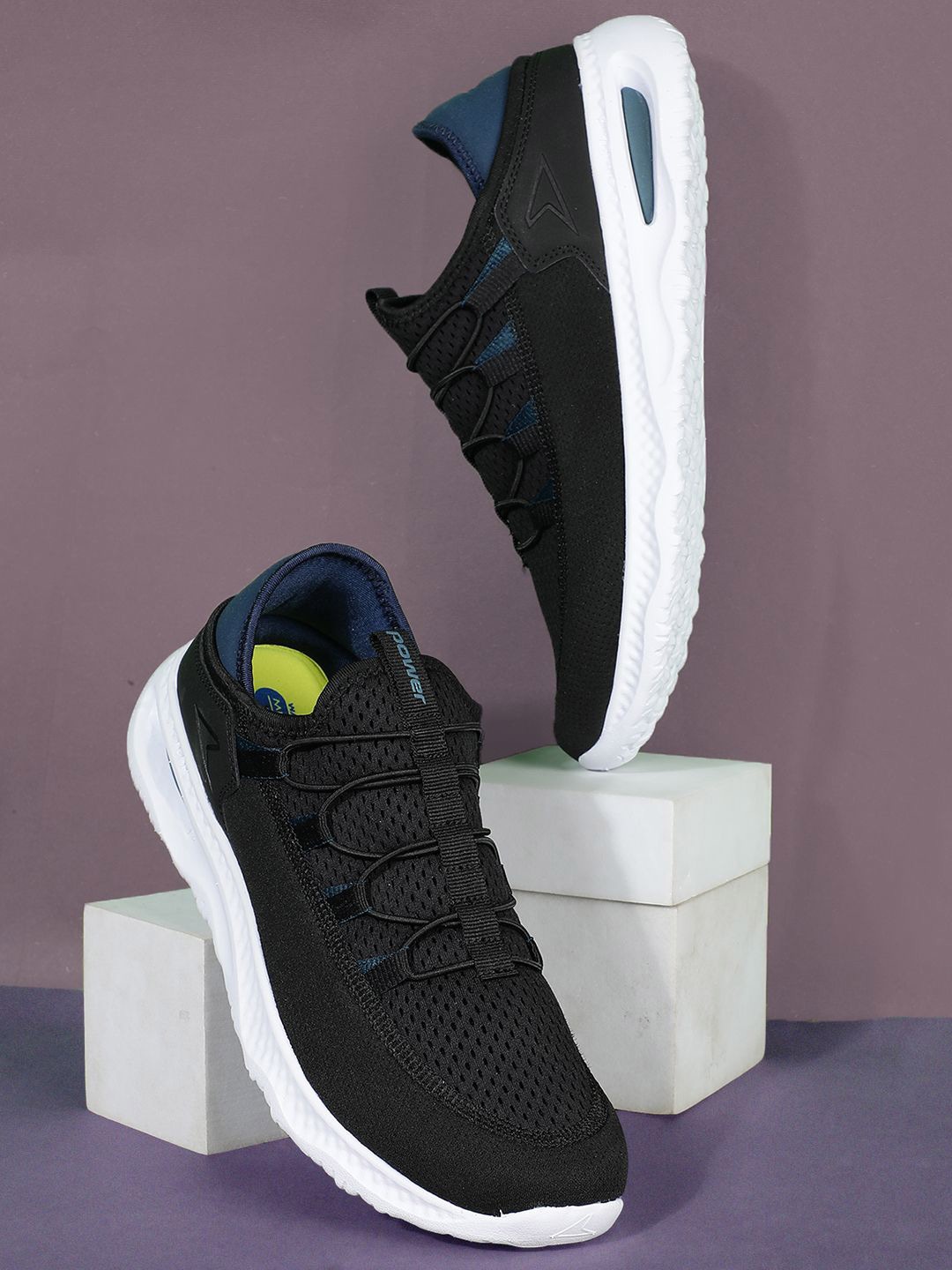 

Power Men Textile Running Shoes, Black