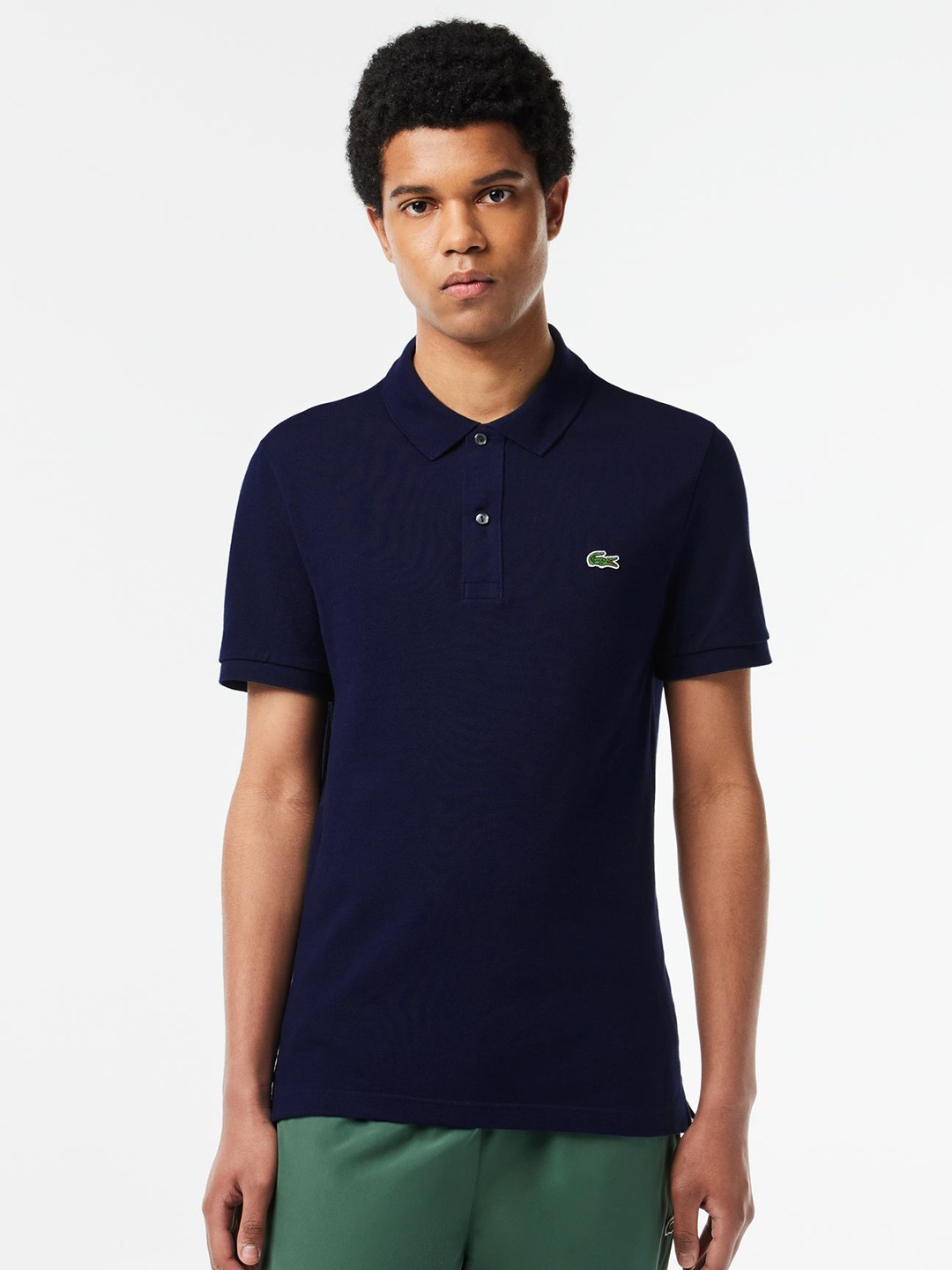 

Lacoste Men Solid Polo Collar Cotton Slim Fit T-Shirt, Blue