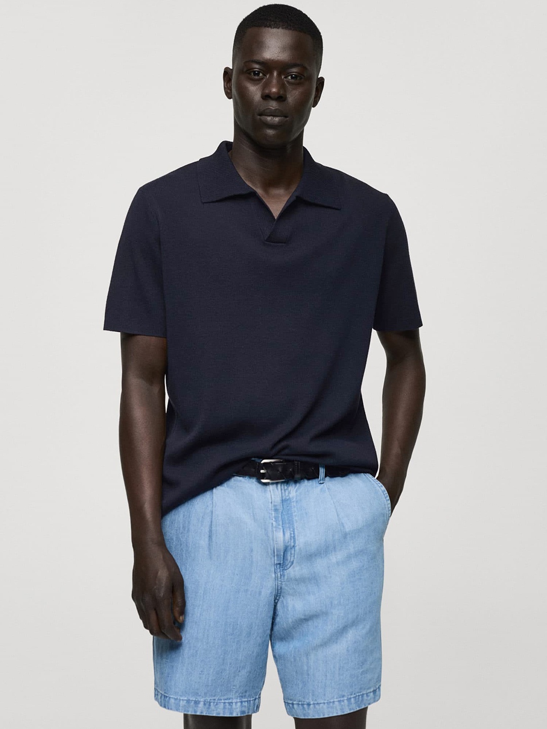 

MANGO MAN Polo Collar T-shirt, Black
