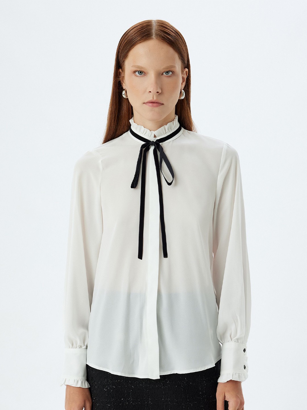 

Koton Women Spread Collar Solid Casual Shirt, Off white