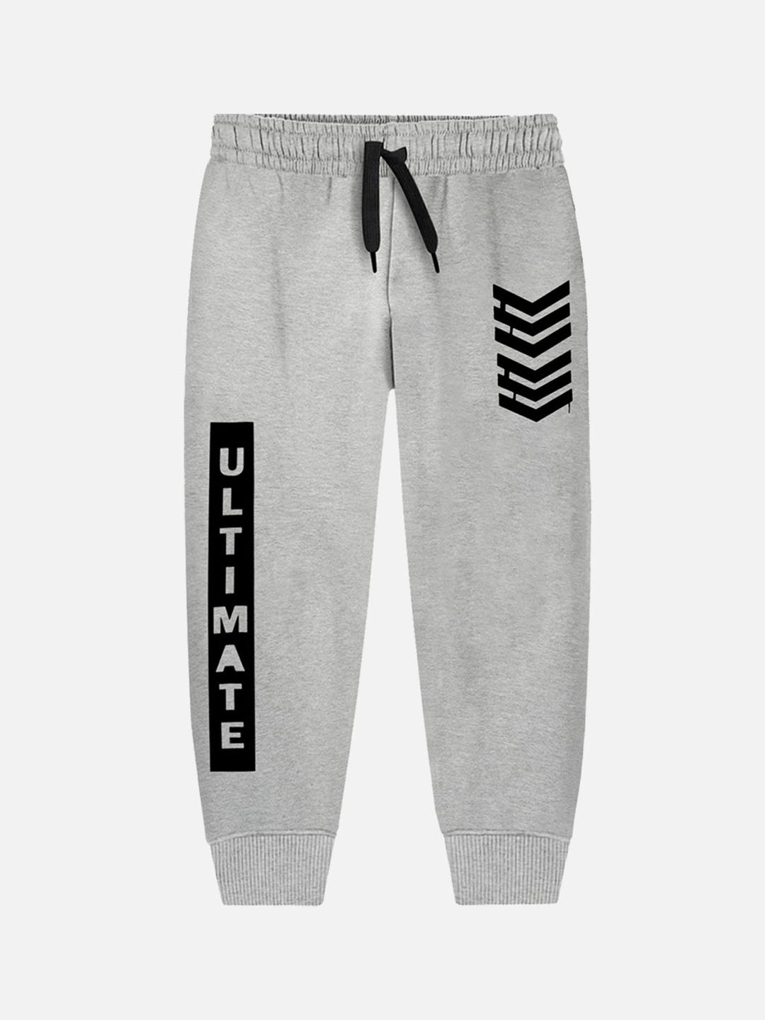 

YK X Trampoline Kids Printed Cotton Mid Rise Joggers, Grey