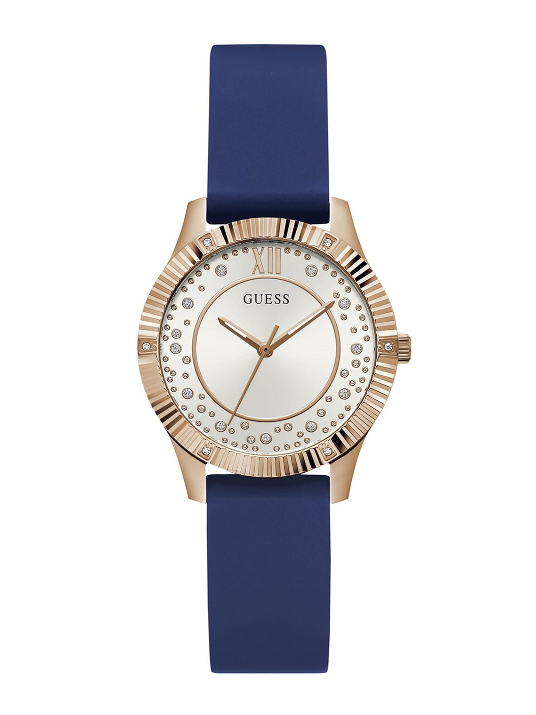 

GUESS Women Embellished Dial & Straps Analogue Watch GW0766L4, White
