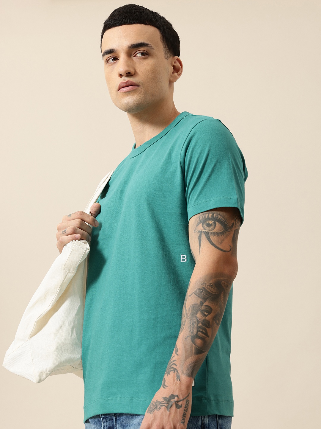 

Mr Bowerbird Pure Cotton Tailored Fit T-shirt, Blue