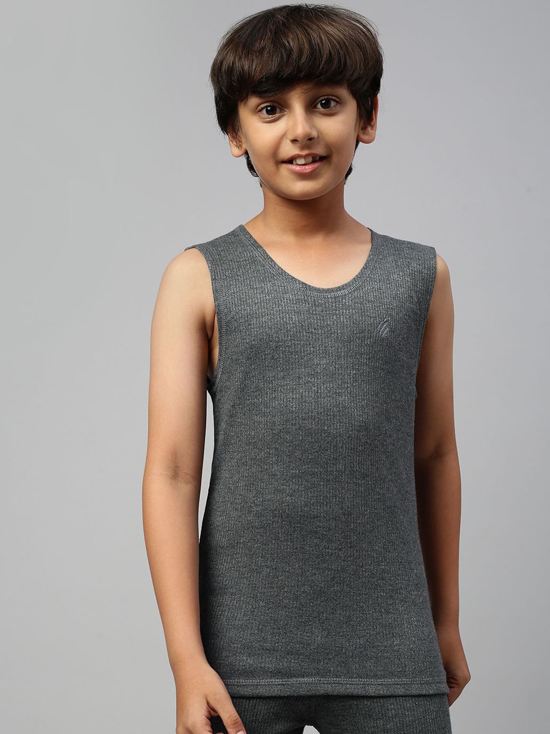 

ONN Boys Cotton Sleeveless Thermal Tops, Charcoal