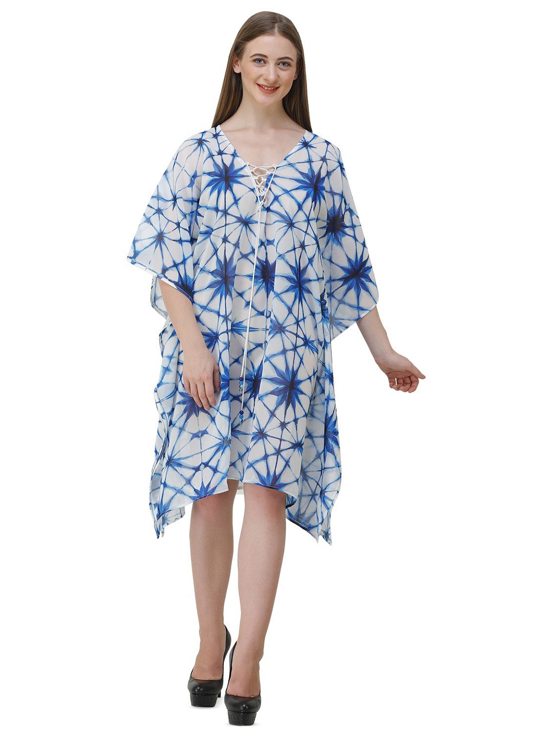 

ravi rajoria Print Kimono Sleeve Crepe Kaftan Maxi Dress, Multi