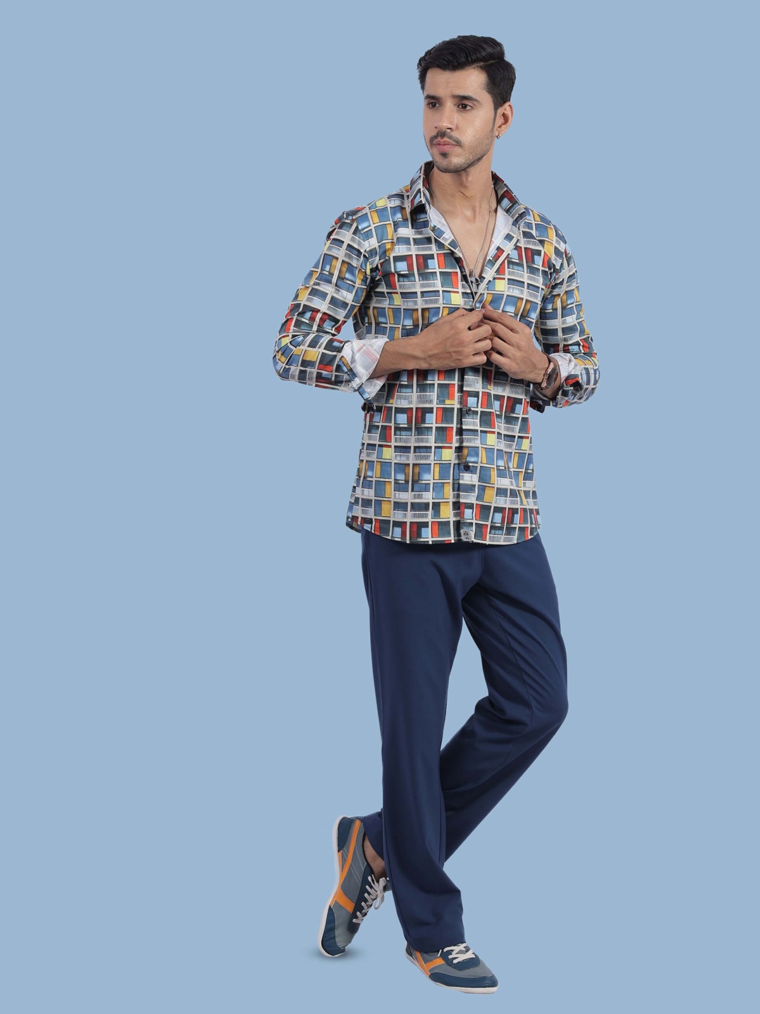 

STITCH MONKEY Men Comfort Spread Collar Abstract Printed Casual Shirt, Multi