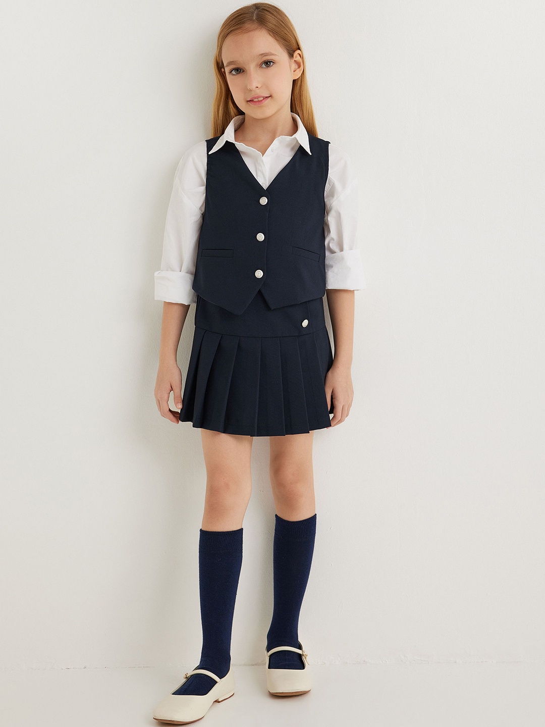 

Koton Girls Slim-Fit Waistcoat, Navy blue
