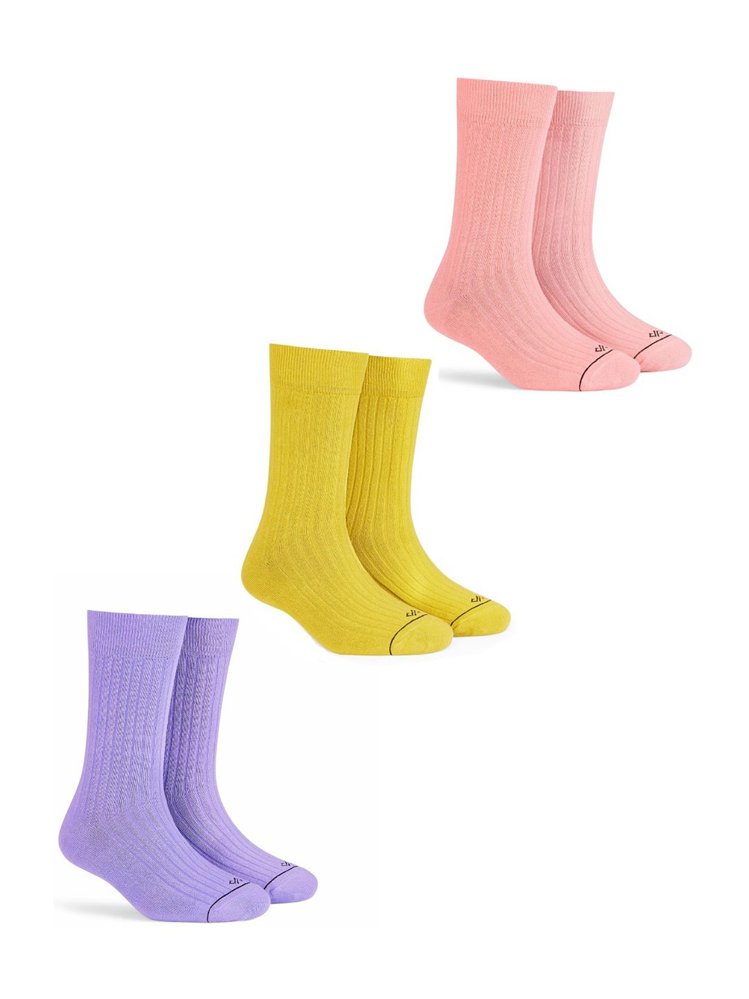 

Dynamocks Unisex Pack Of 3 Calf-Length Socks, Purple