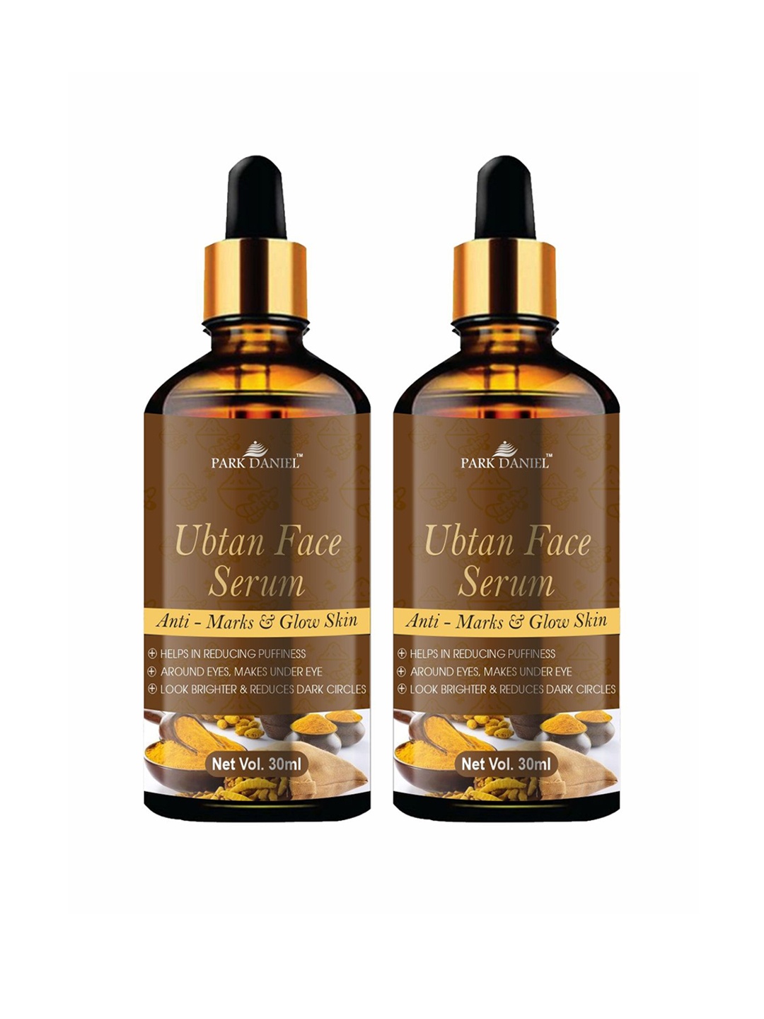 

Park Daniel Set Of 2 Anti-Marks & Glow Skin Ubtan Face Serum - 30ml Each, Brown