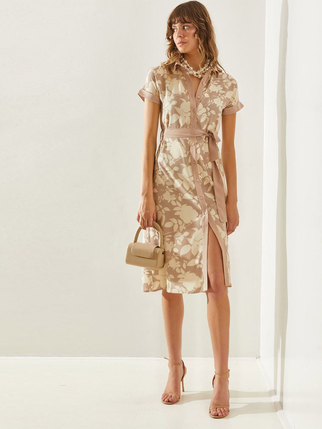 

BIANCO LUCCI Abstract Printed Shirt Dress, Na