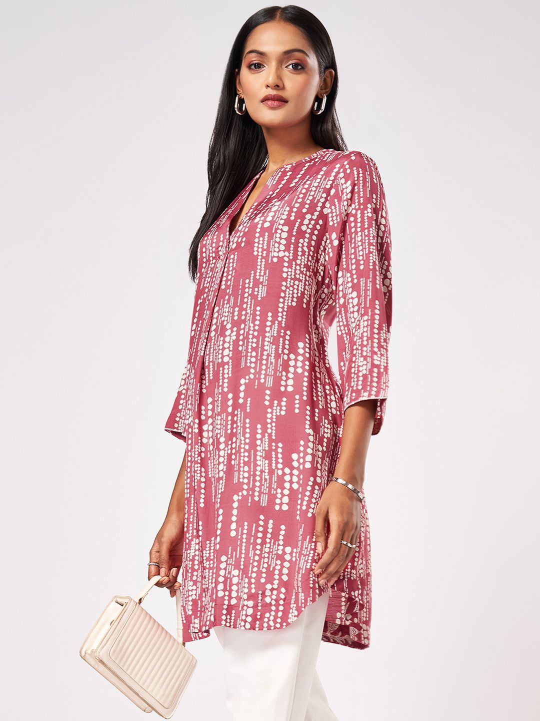 

Marigold Lane Geometric Printed Kurti, Peach