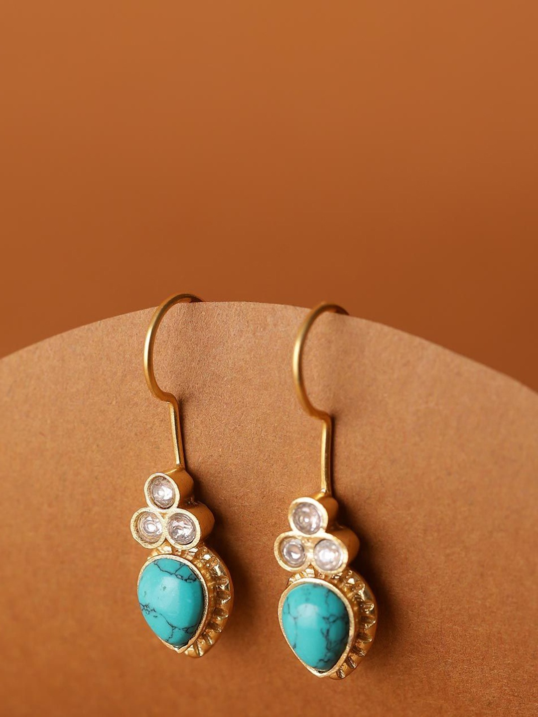 

Fabindia Silver Plated Contemporary Drop Earrings, Gold