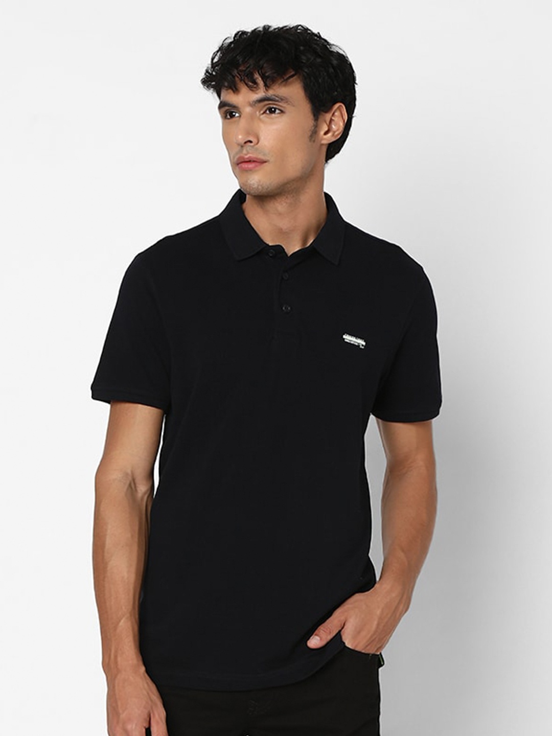 

SPYKAR Regular Fit Polo Collar Short Sleeve Cotton T-shirt, Blue