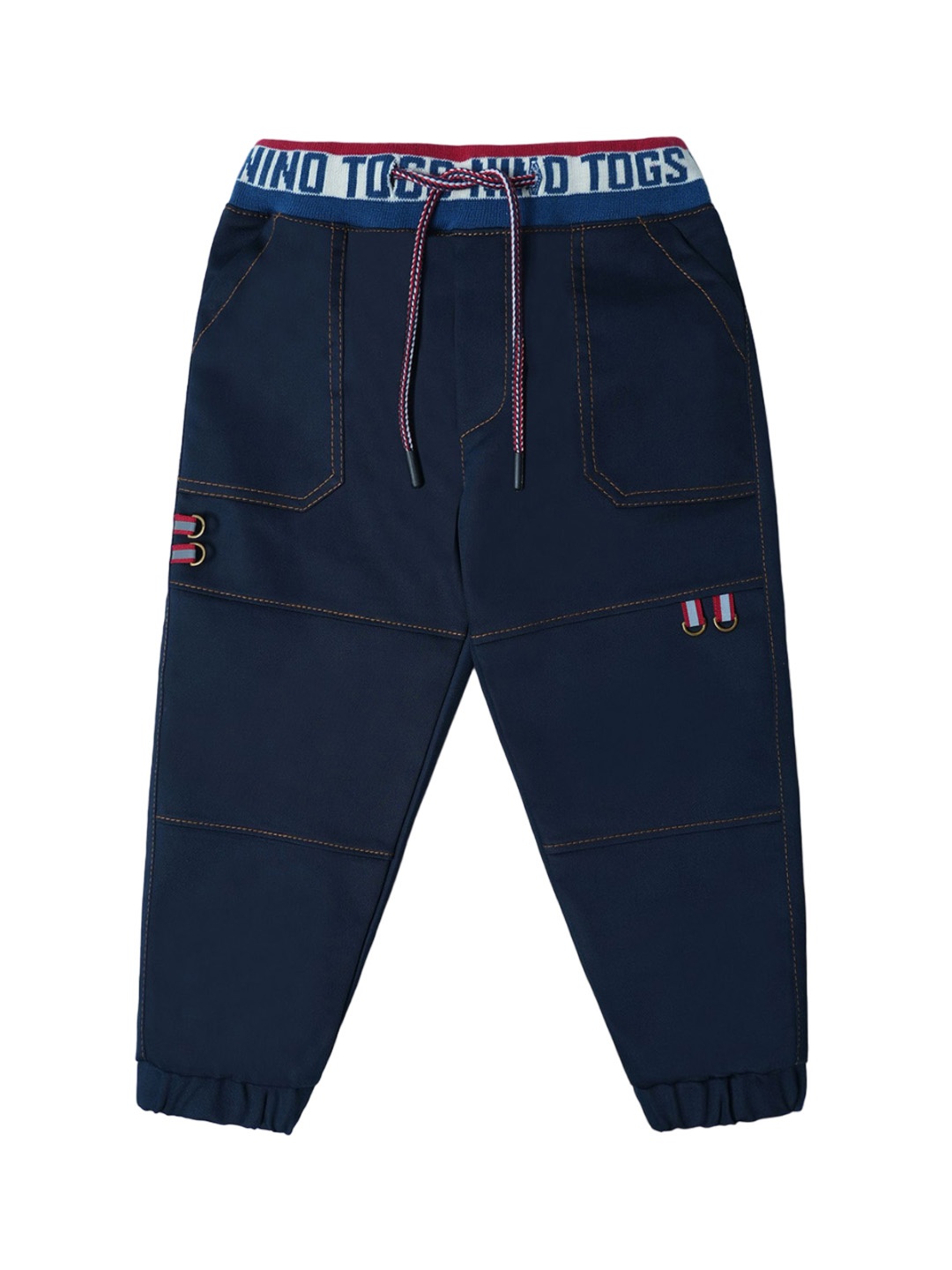 

Nino Togs Boys Jogger Low Distress Embellished Stretchable Jeans, Navy blue