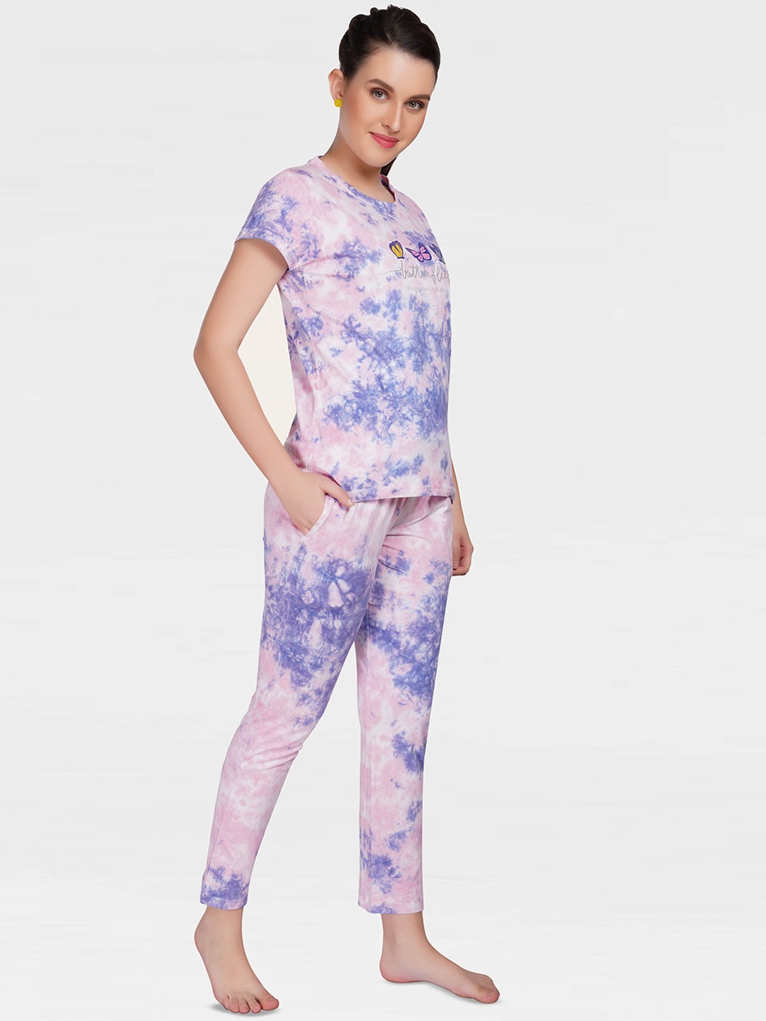 

Avanday Women Printed Night suit, Purple