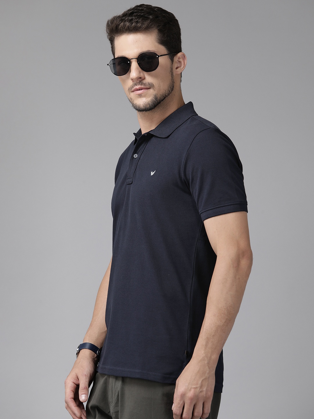 

Blackberrys Hypa Fresh Polo Collar Pure Cotton Slim Fit T-shirt, Navy blue