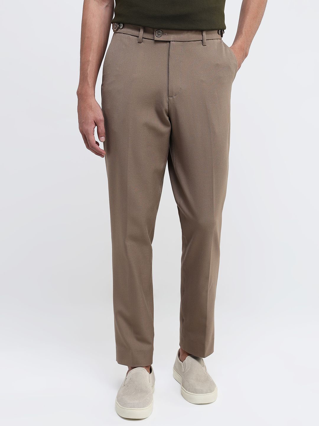 

RARE RABBIT Men Tailored Loose Fit Trousers, Beige