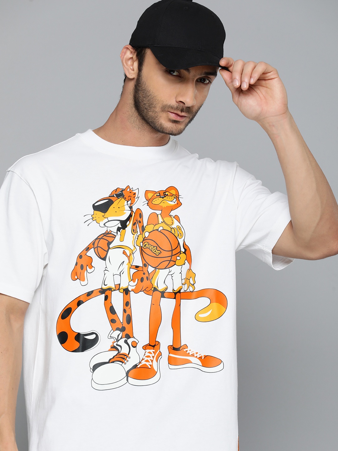 

PUMA Pure Cotton Relaxed Fit HOOPS x CHEETOS Basketball T-shirt, White