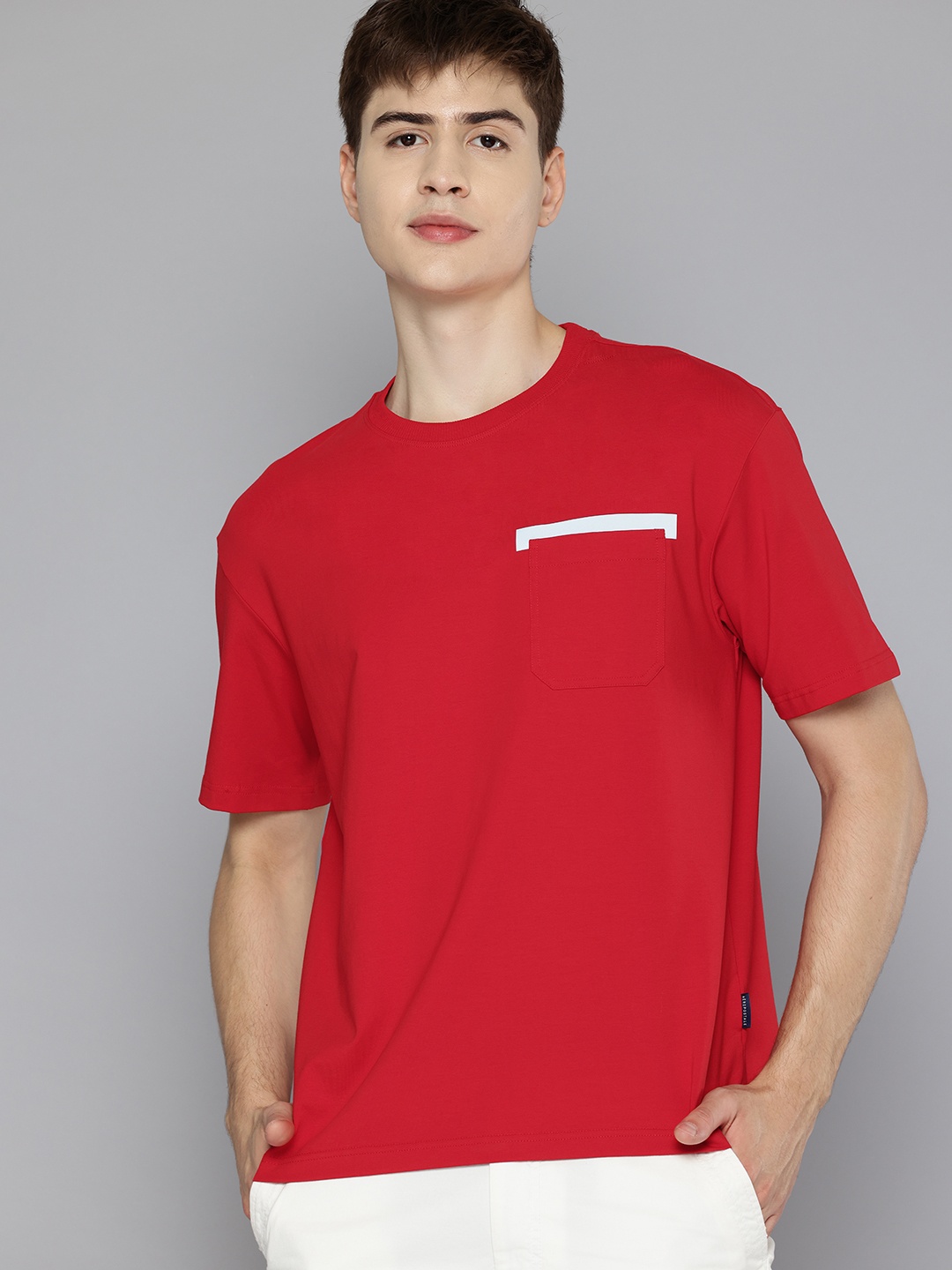 

Aeropostale Men Drop-Shoulder Sleeves T-shirt, Red