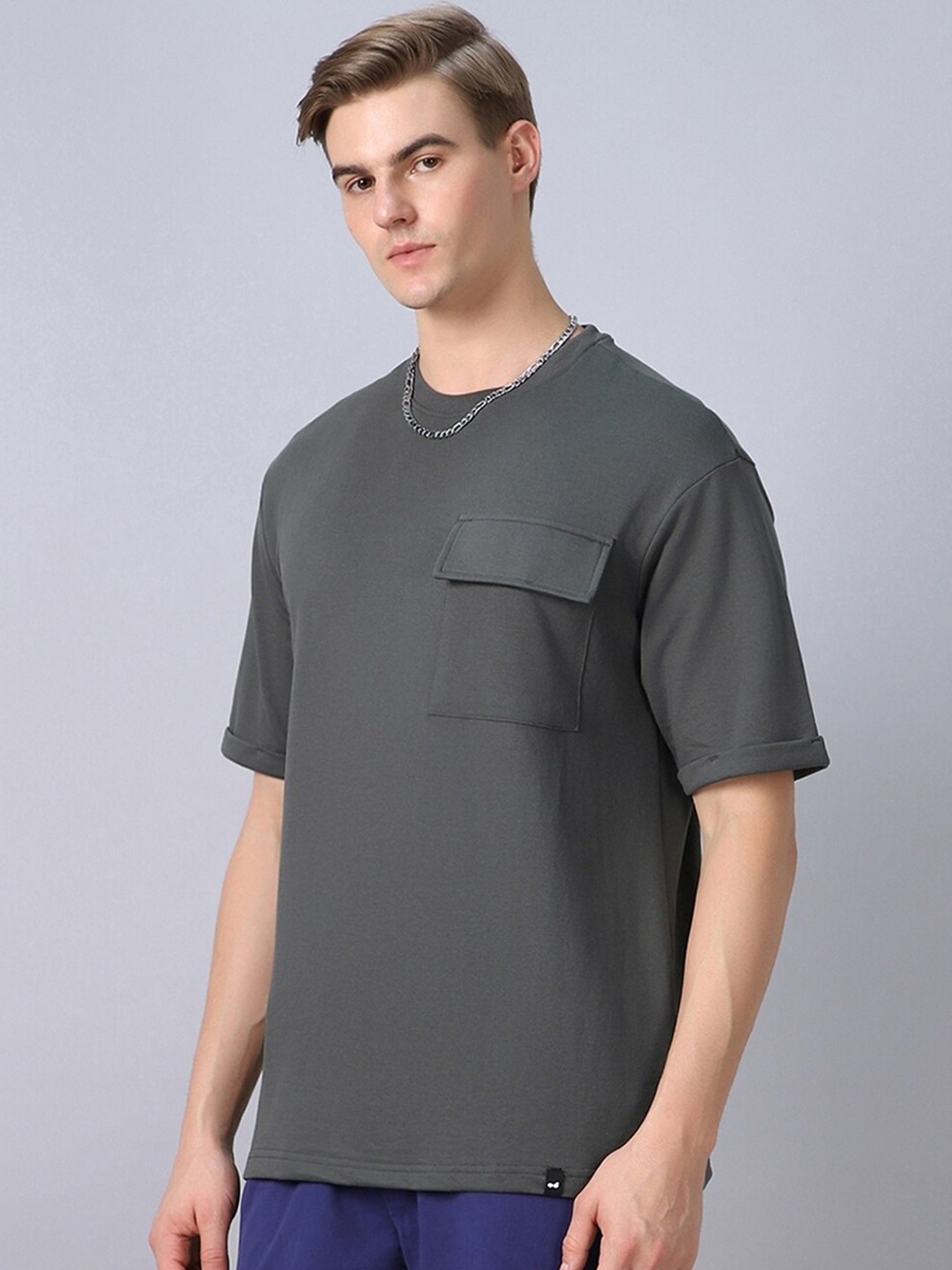 

Bewakoof Heavy Duty 1.0 Men Grey Oversized T-shirt