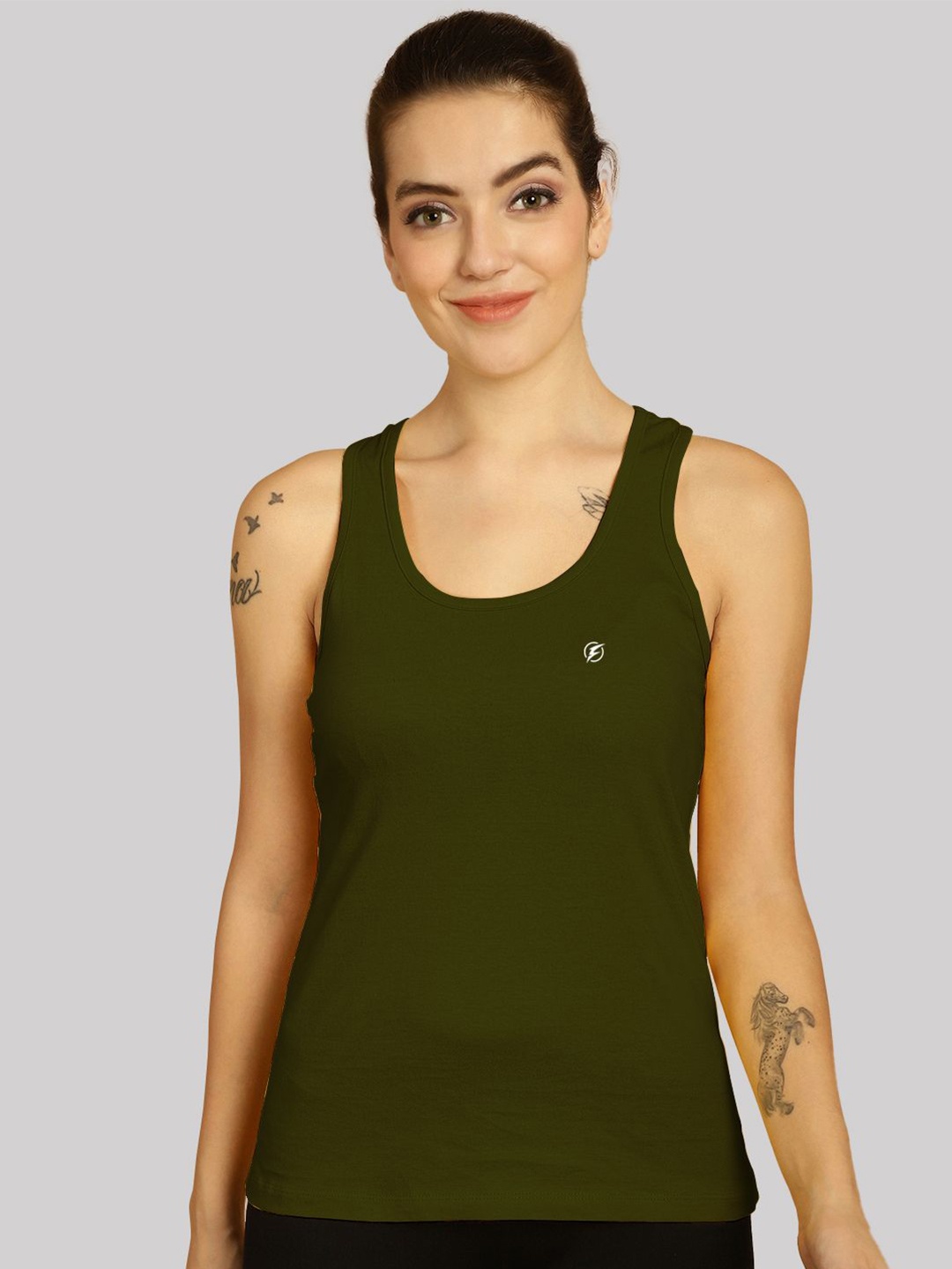 

Friskers Cotton Tank Top, Olive