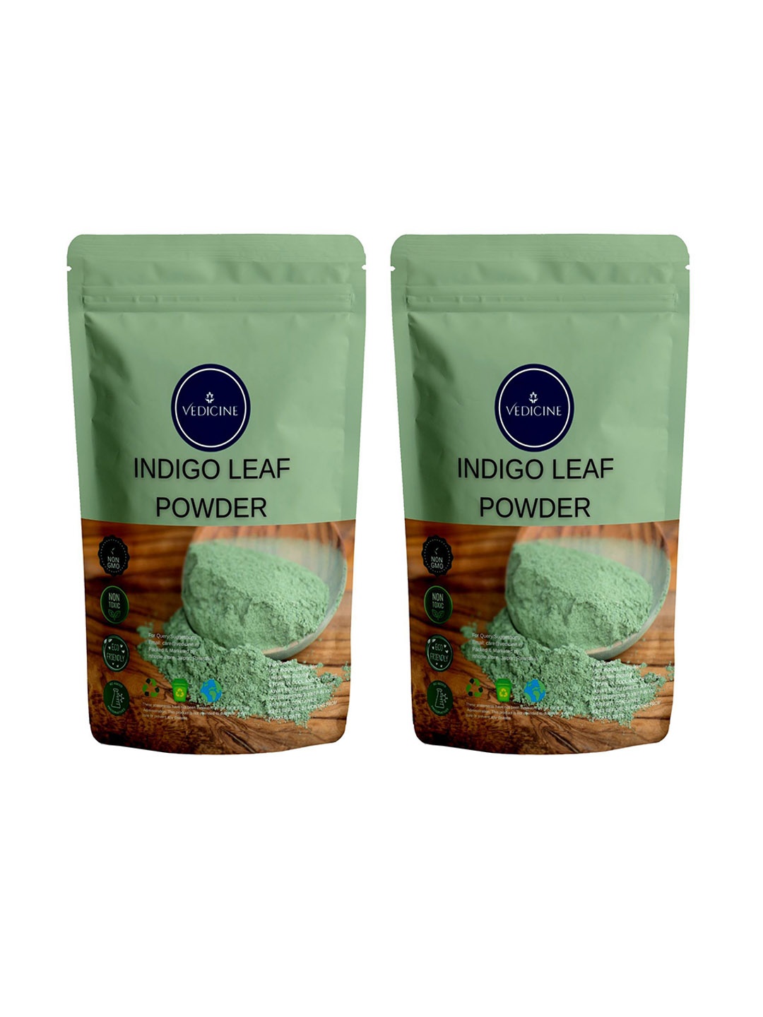 

VEDICINE Set Of 2 Indigo Powder- 100g Each, Green