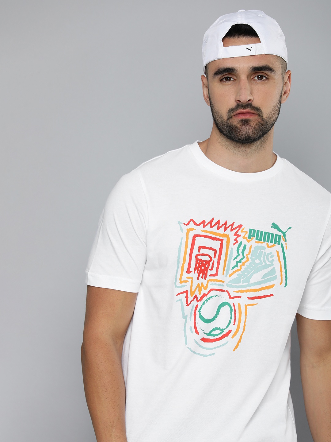 

Puma Men Graphic Year of Sports Pure Cotton T-shirt, White